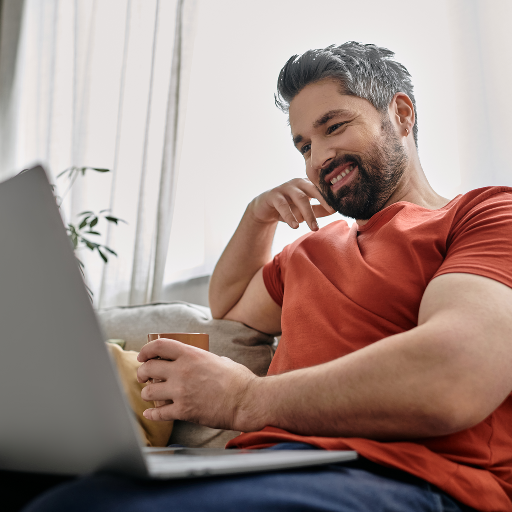 Patient doing a telehealth consultation at home