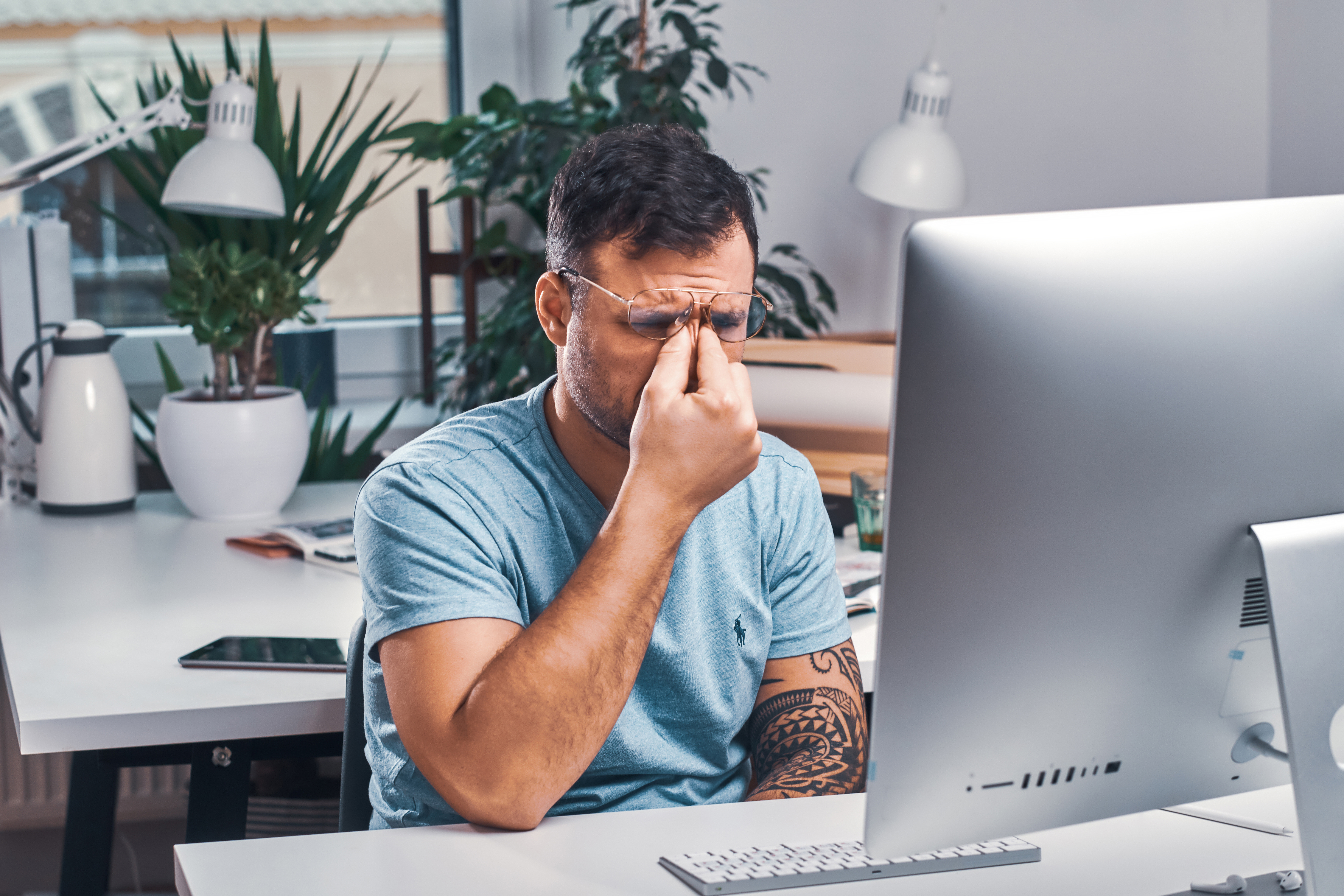 Man experiencing low energy